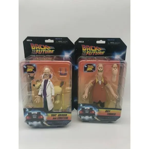 Back To The Future Doc Brown & Einstein & Biff Tanner 6" Action Figure NECA - Picture 5 of 12